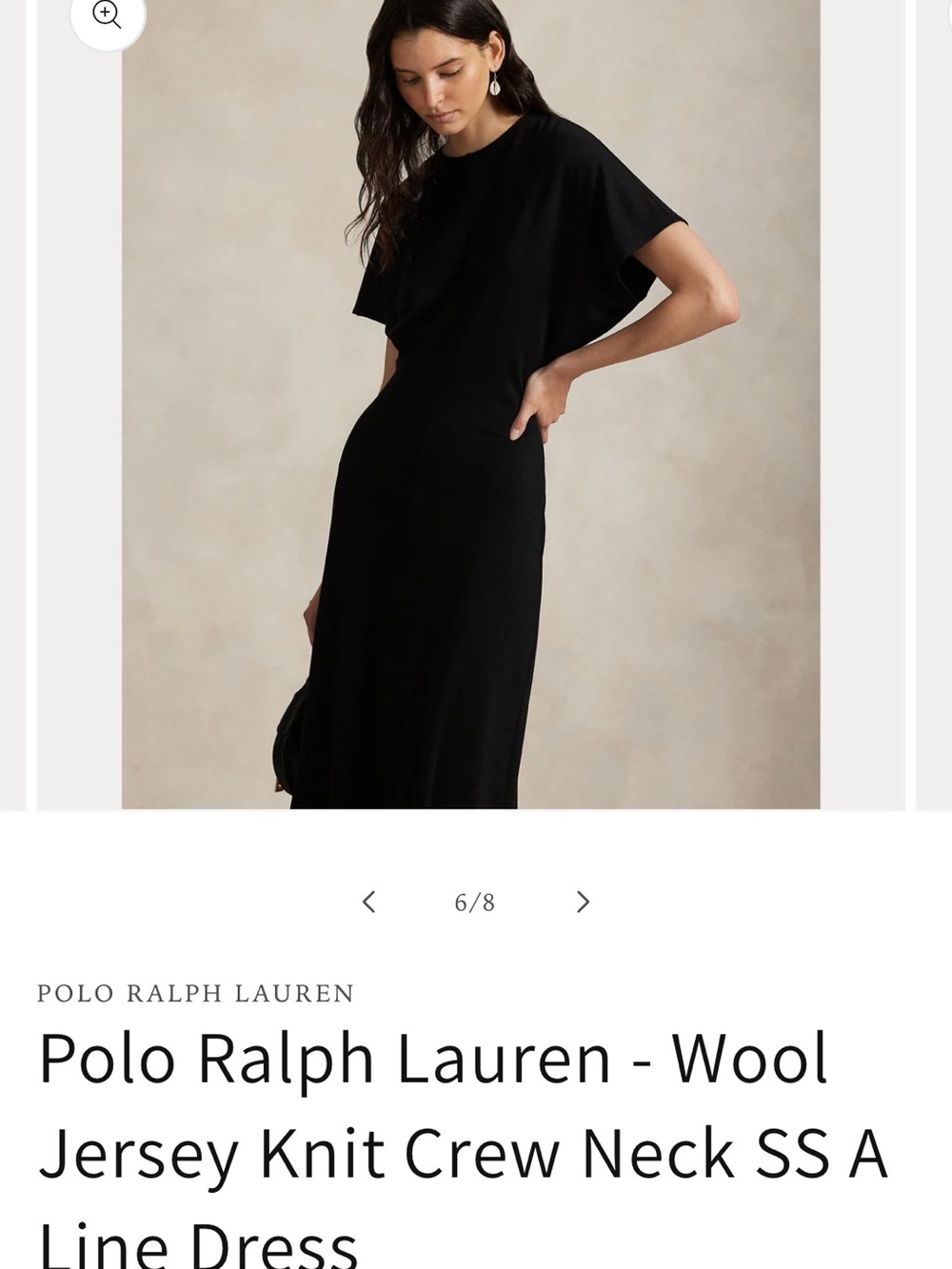 Polo by Ralph Lauren Black Short-Sleeve A-Line Midi Dress